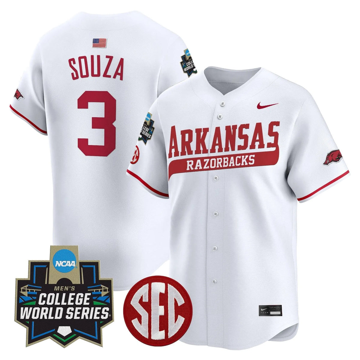 Personalized AR 2026 World Series Vapor Premier Limited Jersey - Stitched - White / Nolan Souza Stitched