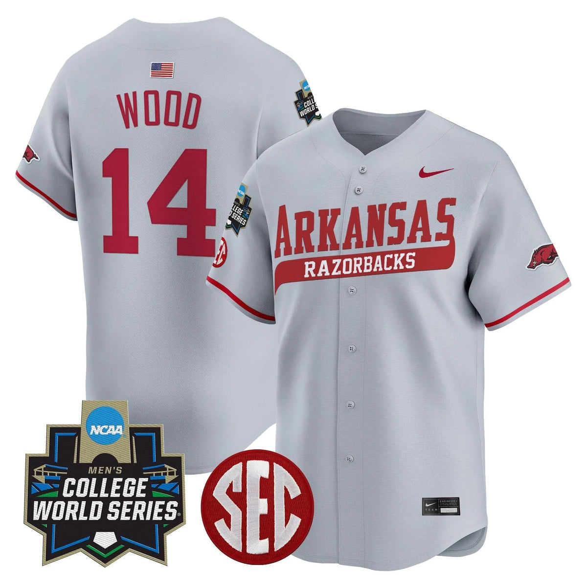Personalized AR 2026 World Series Vapor Premier Limited Jersey - Stitched - Gray / Gage Wood Stitched