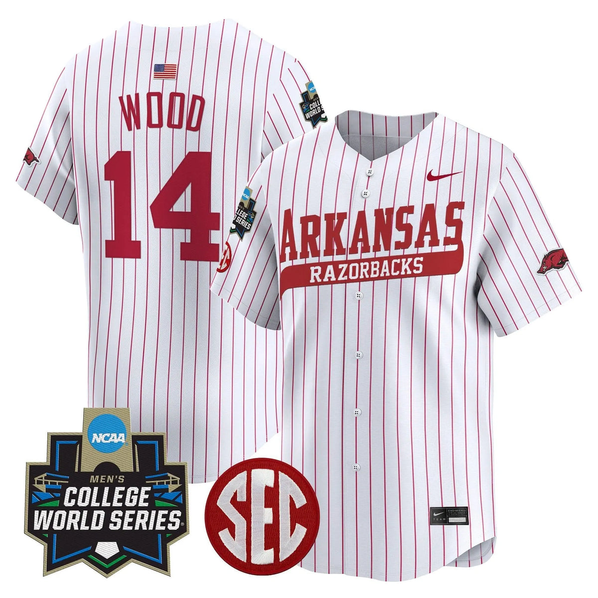 Personalized AR 2026 World Series Vapor Premier Limited Jersey - Stitched - Pinstripe / Gage Wood Stitched