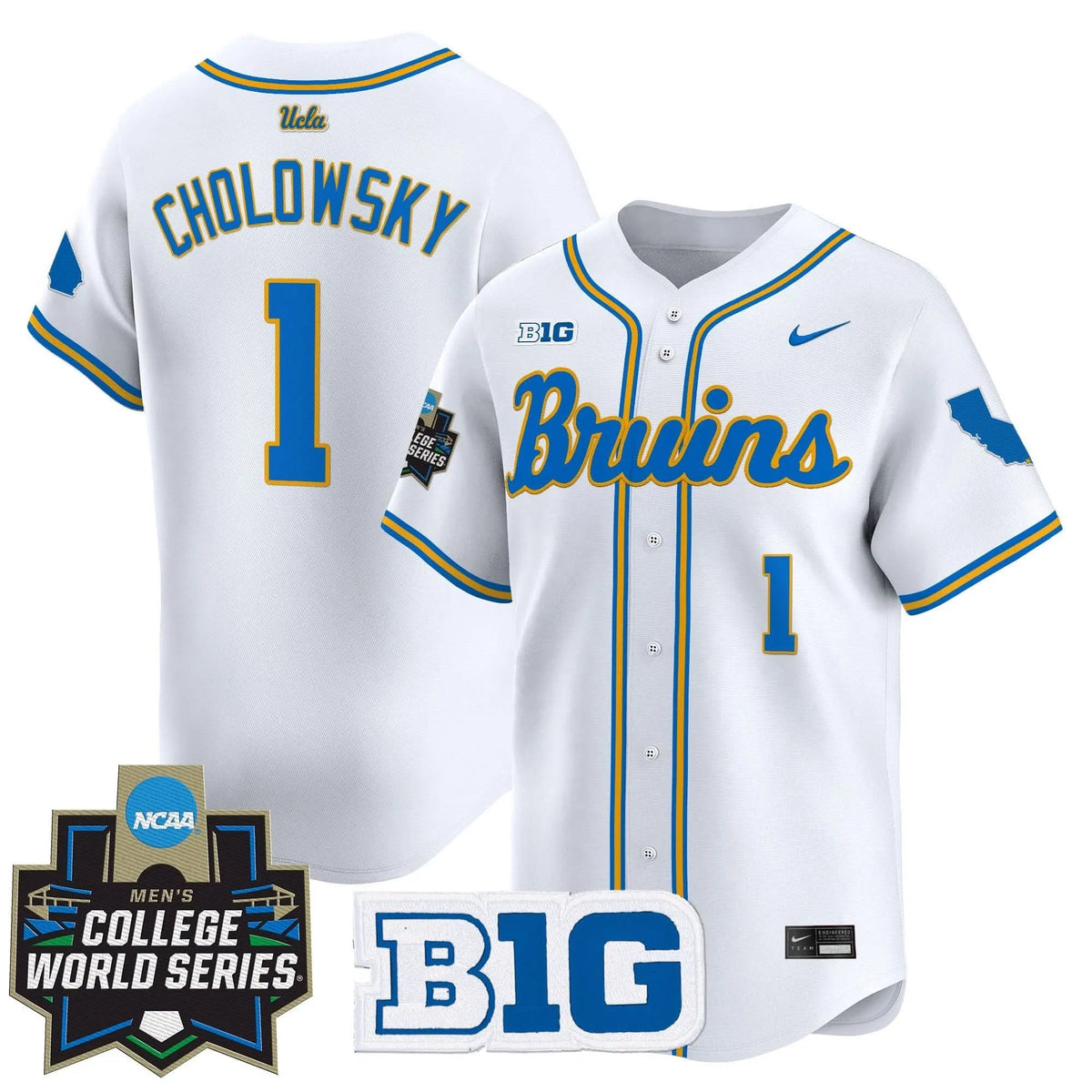 Personalized UCLA 2026 World Series Vapor Premier Limited Jersey - Stitched - White / Roch Cholowsky Stitched