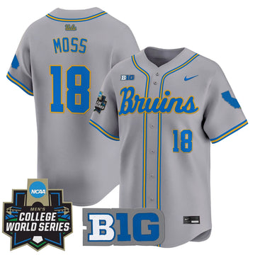 Personalized UCLA 2026 World Series Vapor Premier Limited Jersey - Stitched - Gray / Wylan Moss Stitched