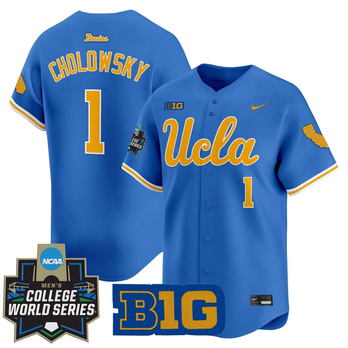 Personalized UCLA 2026 World Series Vapor Premier Limited Jersey - Stitched - Blue / Roch Cholowsky Stitched