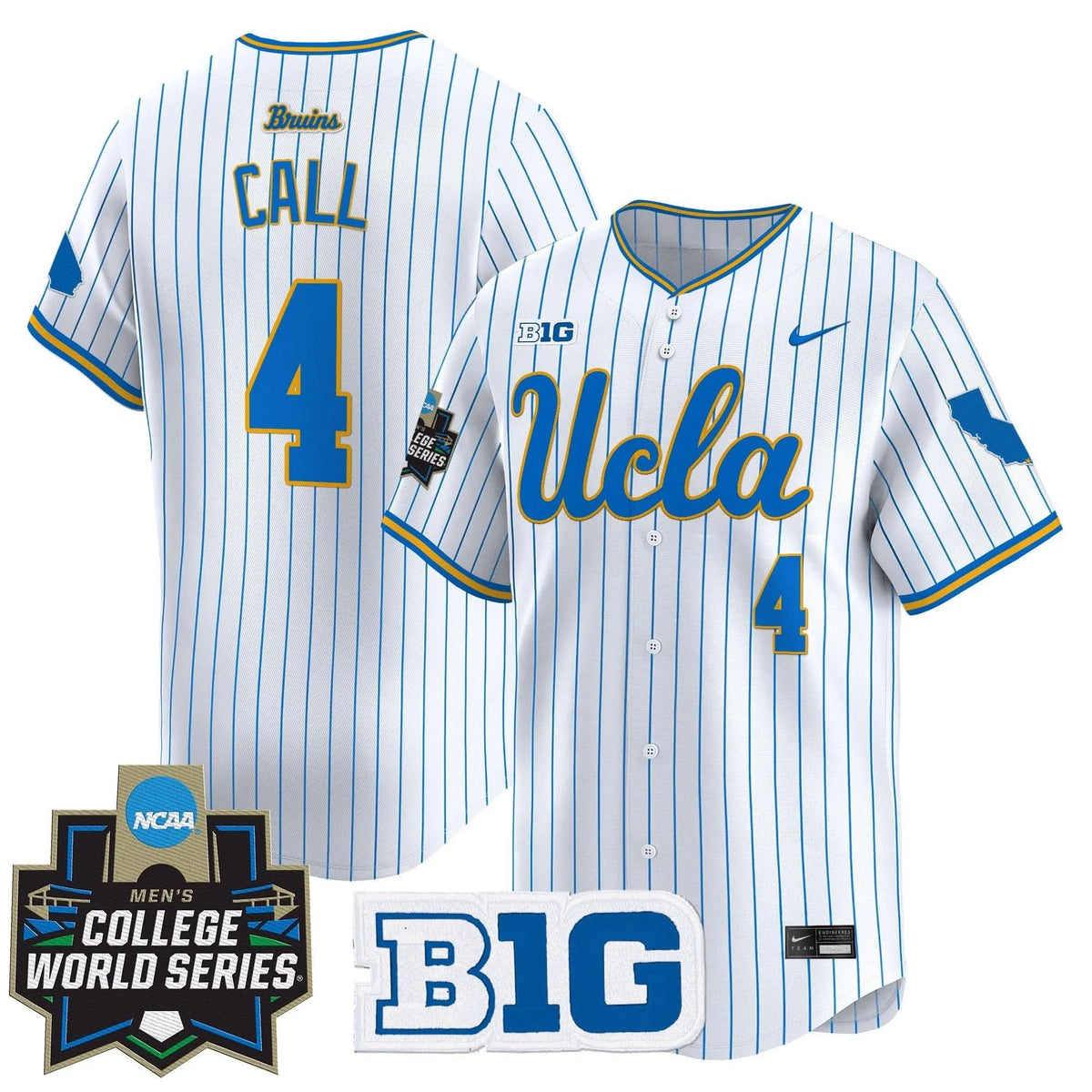 Personalized UCLA 2026 World Series Vapor Premier Limited Jersey - Stitched - Pinstripe / Phoenix Call Stitched
