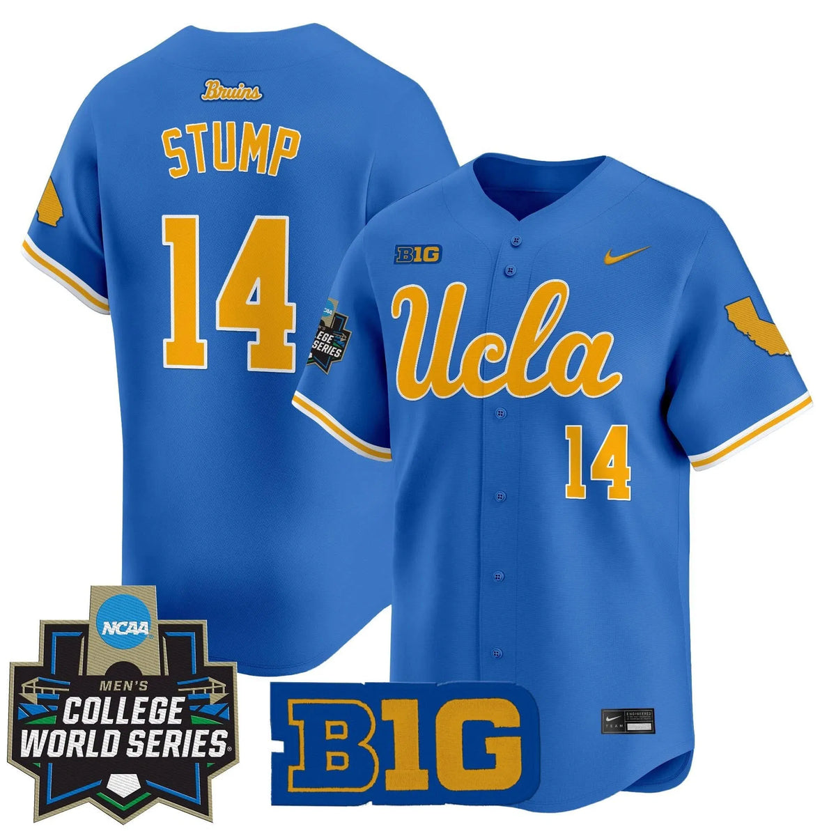 Personalized UCLA 2026 World Series Vapor Premier Limited Jersey - Stitched - Blue / Landon Stump Stitched
