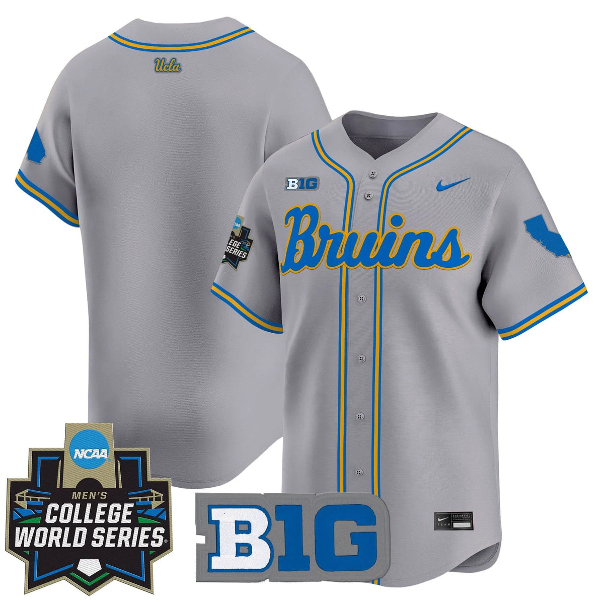 Personalized UCLA 2026 World Series Vapor Premier Limited Jersey - Stitched - Gray / Team Stitched