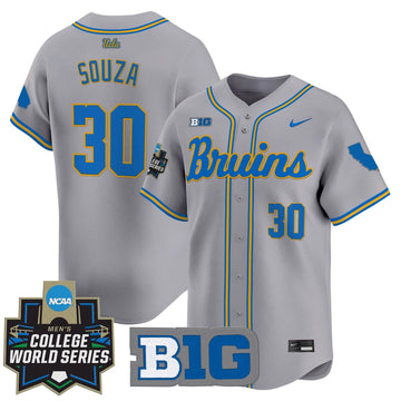 Personalized UCLA 2026 World Series Vapor Premier Limited Jersey - Stitched - Gray / August Souza Stitched