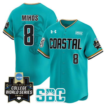 Personalized Coastal Carolina Chanticleers 2026 World Series Vapor Premier Limited Jersey - Stitched - Omaha Revival / Dean Mihos Stitched