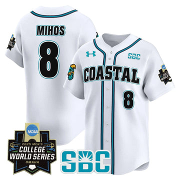 Personalized Coastal Carolina Chanticleers 2026 World Series Vapor Premier Limited Jersey - Stitched - White / Dean Mihos Stitched