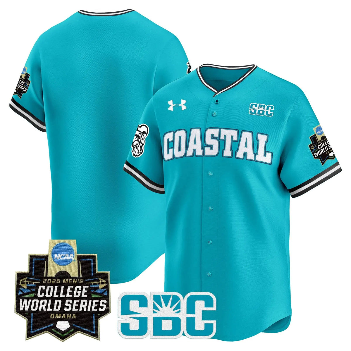 Personalized Coastal Carolina Chanticleers 2026 World Series Vapor Premier Limited Jersey - Stitched - Teal / Team Stitched