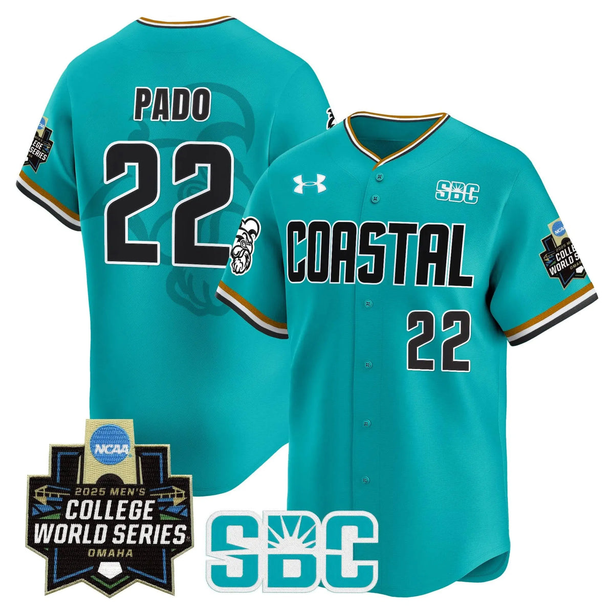 Personalized Coastal Carolina Chanticleers 2026 World Series Vapor Premier Limited Jersey - Stitched - Omaha Revival / Blagen Pado Stitched