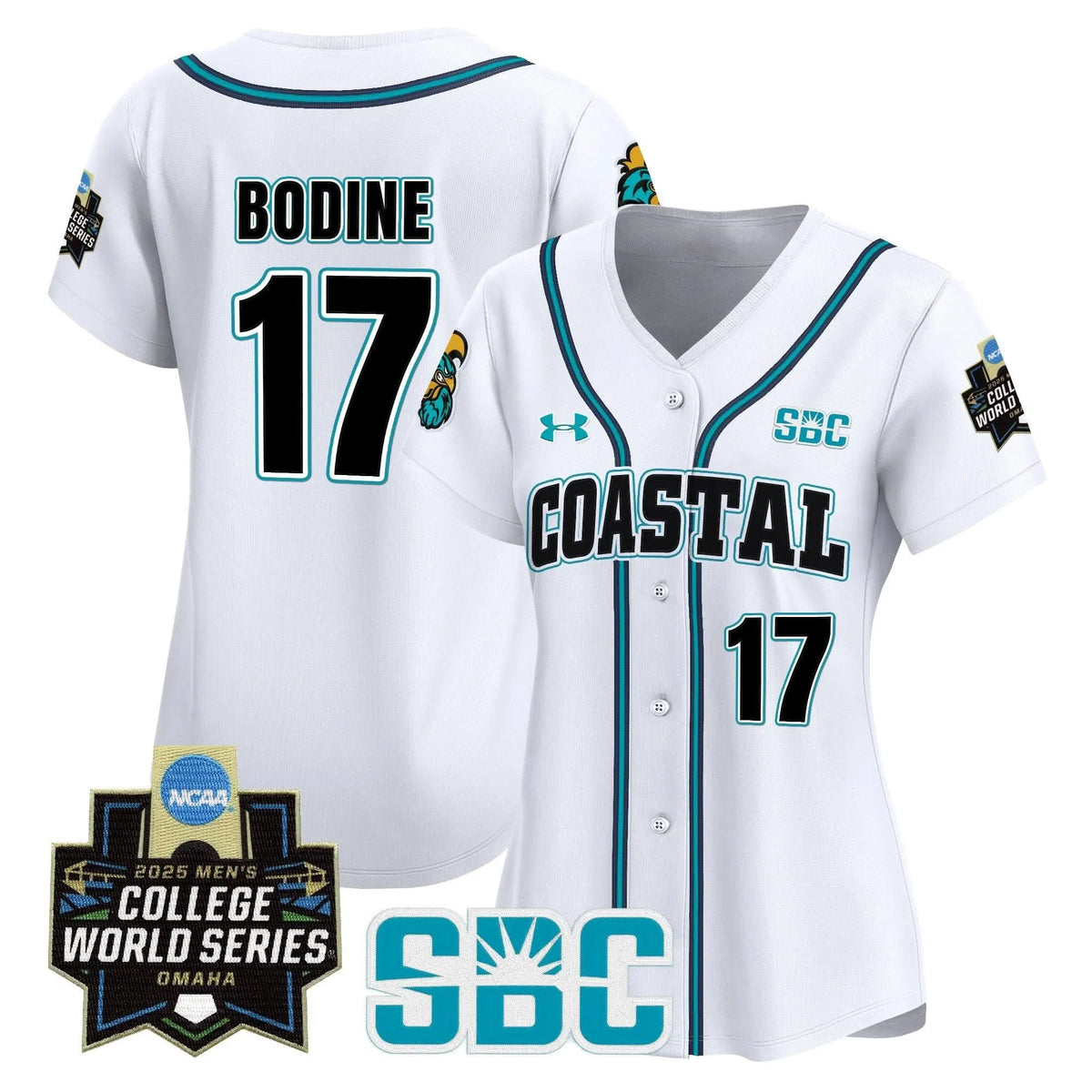 Personalized Women's Coastal Carolina Chanticleers 2026 World Series Vapor Premier Limited Jersey - Stitched - White / Caden Bodine Stitched