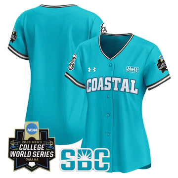Personalized Women's Coastal Carolina Chanticleers 2026 World Series Vapor Premier Limited Jersey - Stitched - Teal / Team Stitched