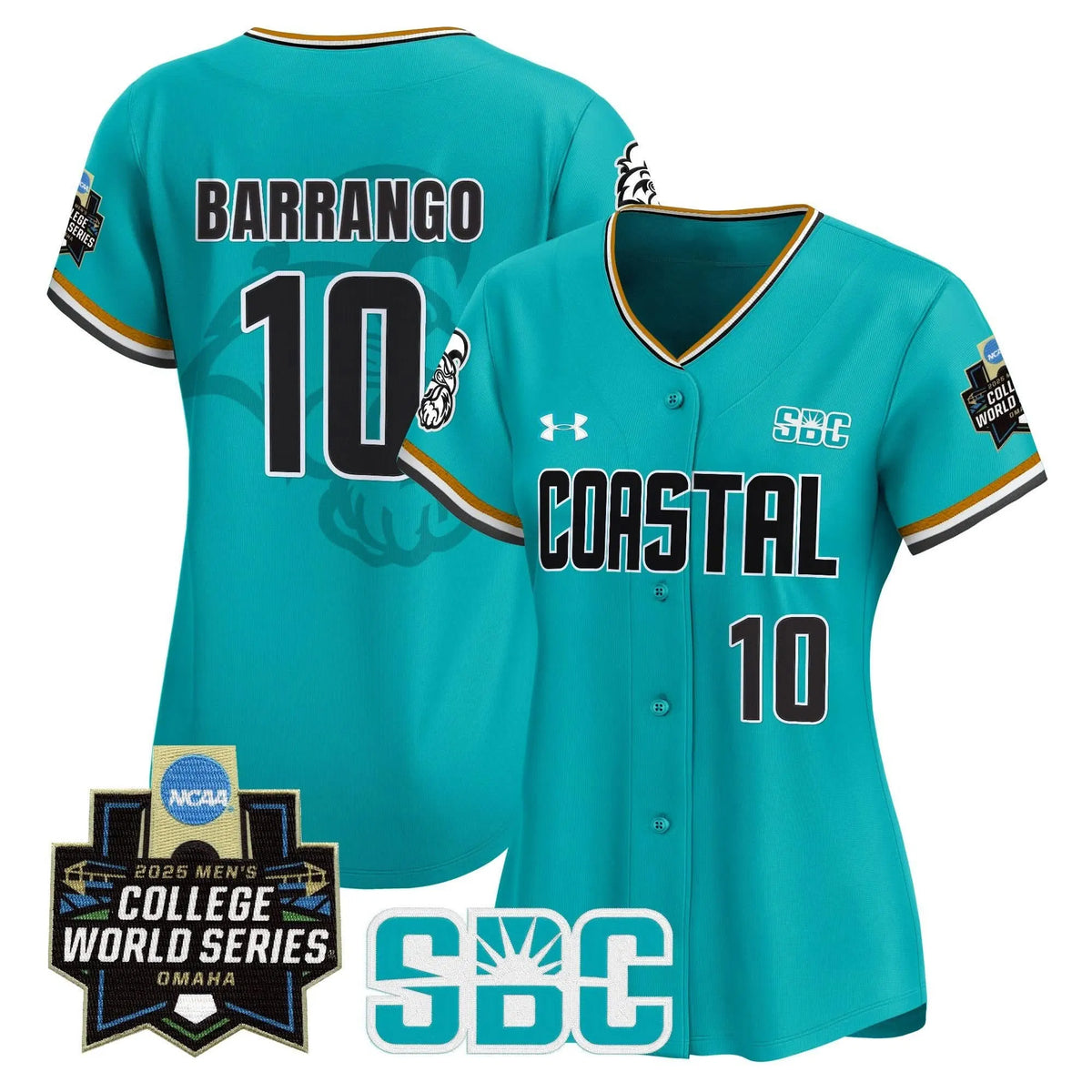 Personalized Women's Coastal Carolina Chanticleers 2026 World Series Vapor Premier Limited Jersey - Stitched - Omaha Revival / Ty Barrango Stitched