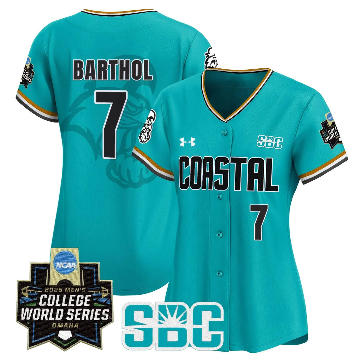 Personalized Women's Coastal Carolina Chanticleers 2026 World Series Vapor Premier Limited Jersey - Stitched - Omaha Revival / Blake Barthol Stitched