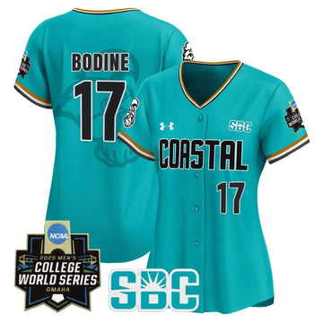 Personalized Women's Coastal Carolina Chanticleers 2026 World Series Vapor Premier Limited Jersey - Stitched - Omaha Revival / Caden Bodine Stitched