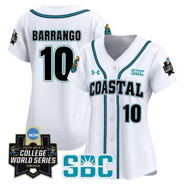 Personalized Women's Coastal Carolina Chanticleers 2026 World Series Vapor Premier Limited Jersey - Stitched - White / Ty Barrango Stitched