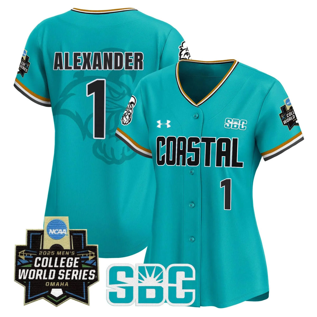 Personalized Women's Coastal Carolina Chanticleers 2026 World Series Vapor Premier Limited Jersey - Stitched - Omaha Revival / Sebastian Alexander Stitched