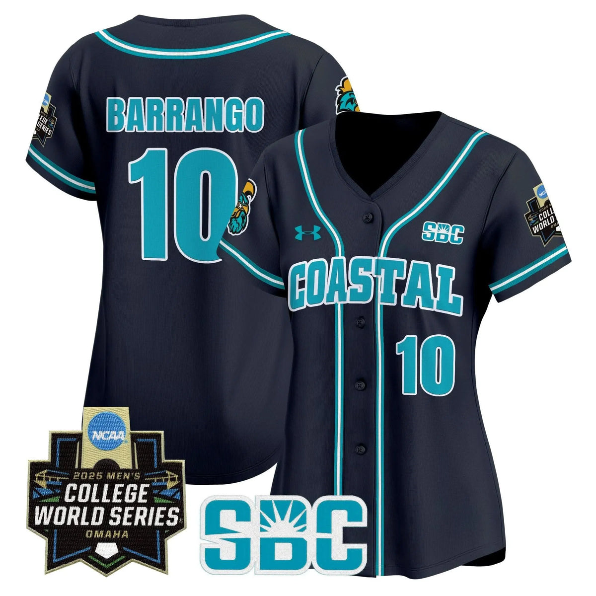Personalized Women's Coastal Carolina Chanticleers 2026 World Series Vapor Premier Limited Jersey - Stitched - Navy / Ty Barrango Stitched