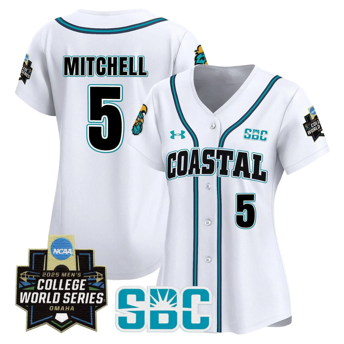 Personalized Women's Coastal Carolina Chanticleers 2026 World Series Vapor Premier Limited Jersey - Stitched - White / Walker Mitchell Stitched