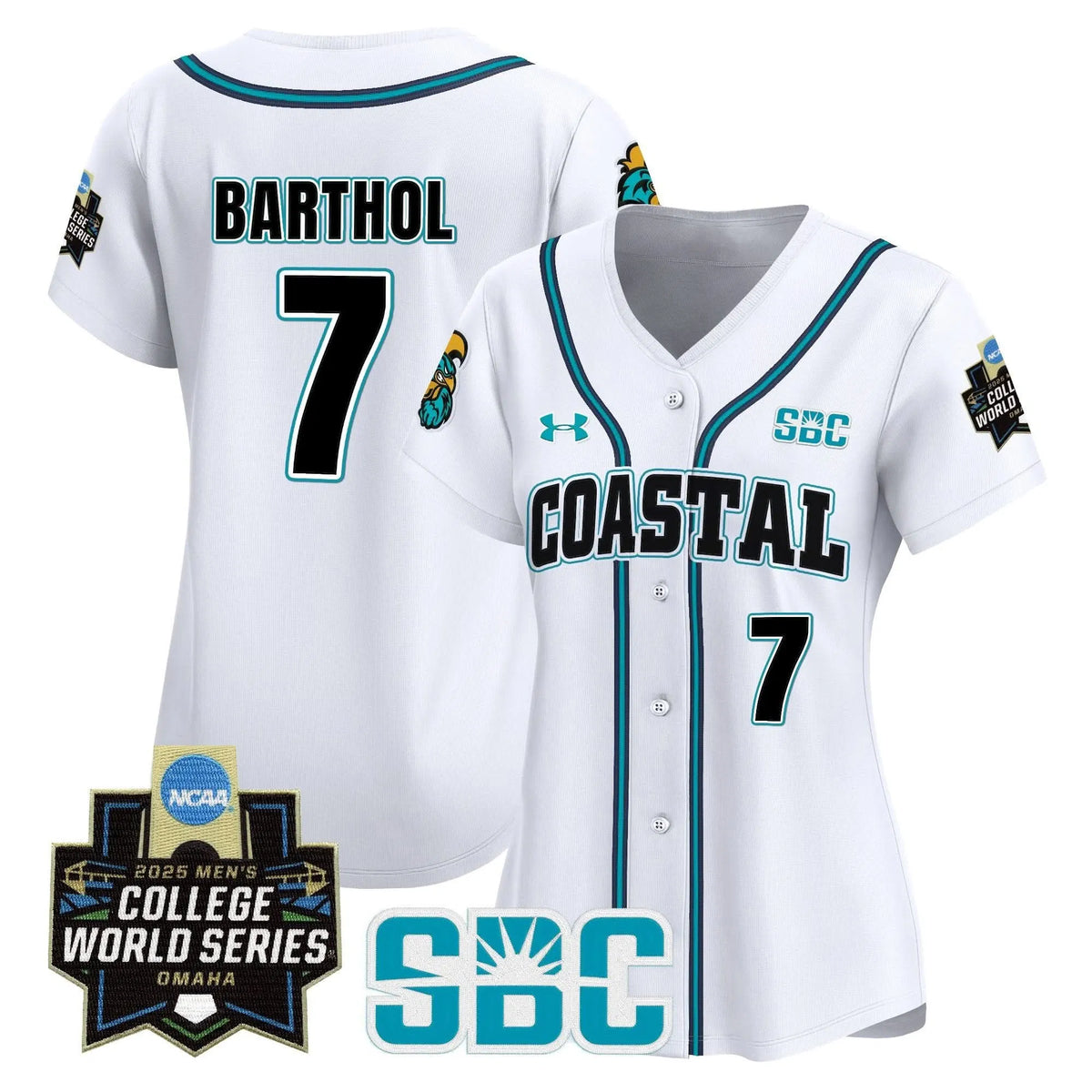 Personalized Women's Coastal Carolina Chanticleers 2026 World Series Vapor Premier Limited Jersey - Stitched - White / Blake Barthol Stitched