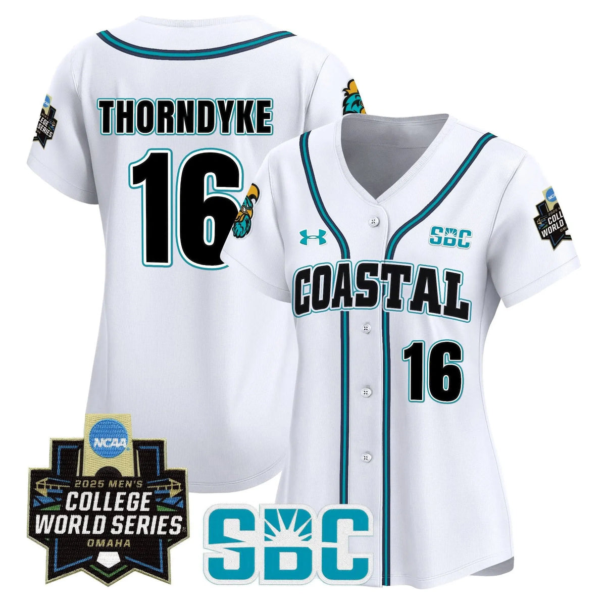 Personalized Women's Coastal Carolina Chanticleers 2026 World Series Vapor Premier Limited Jersey - Stitched - White / Colby Thorndyke Stitched
