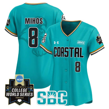 Personalized Women's Coastal Carolina Chanticleers 2026 World Series Vapor Premier Limited Jersey - Stitched - Omaha Revival / Dean Mihos Stitched