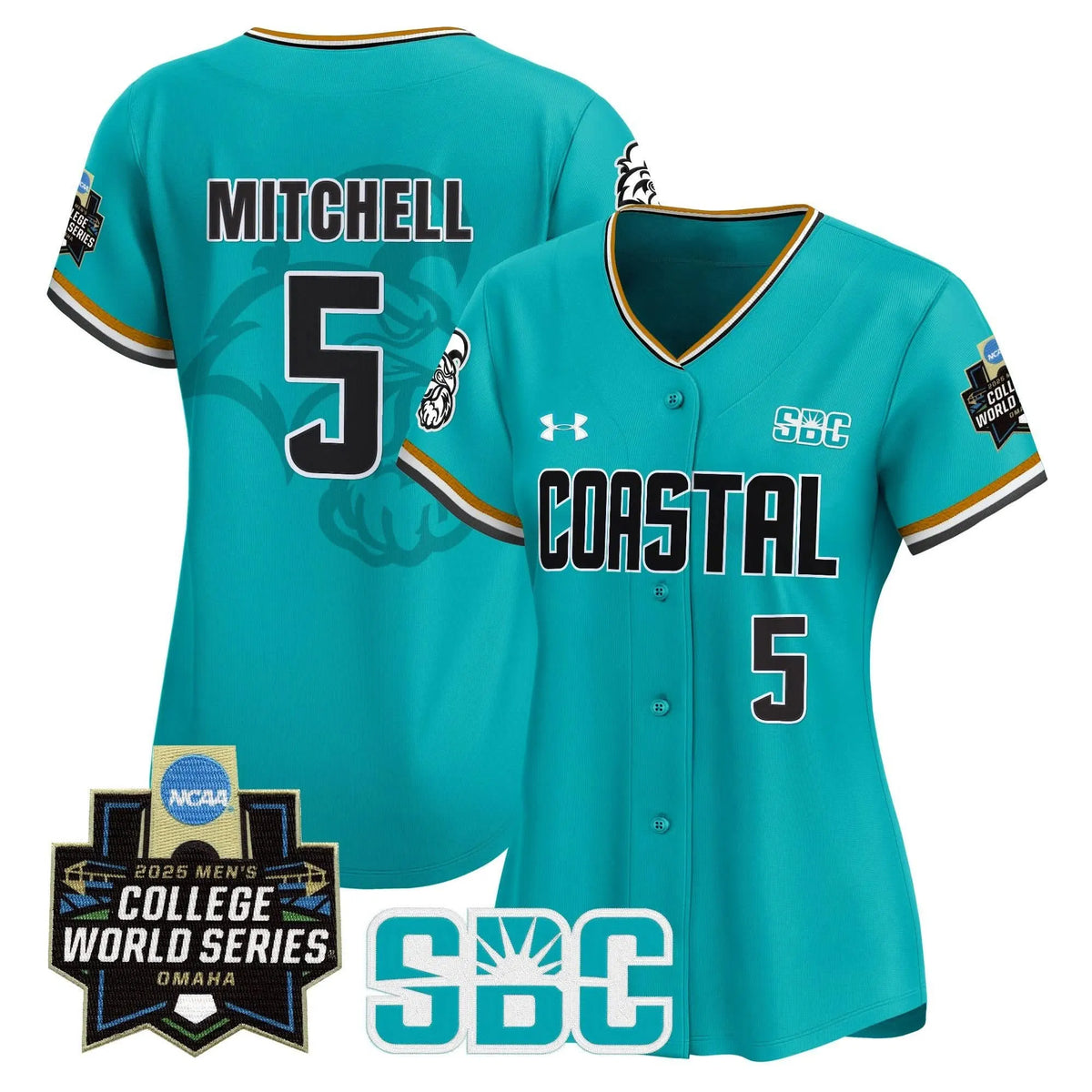 Personalized Women's Coastal Carolina Chanticleers 2026 World Series Vapor Premier Limited Jersey - Stitched - Omaha Revival / Walker Mitchell Stitched