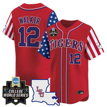 Personalized LSU 2026 Independence Day Vapor Premier Limited Jersey - World Series Patch - Stitched - Red / Todd Walker Stitched