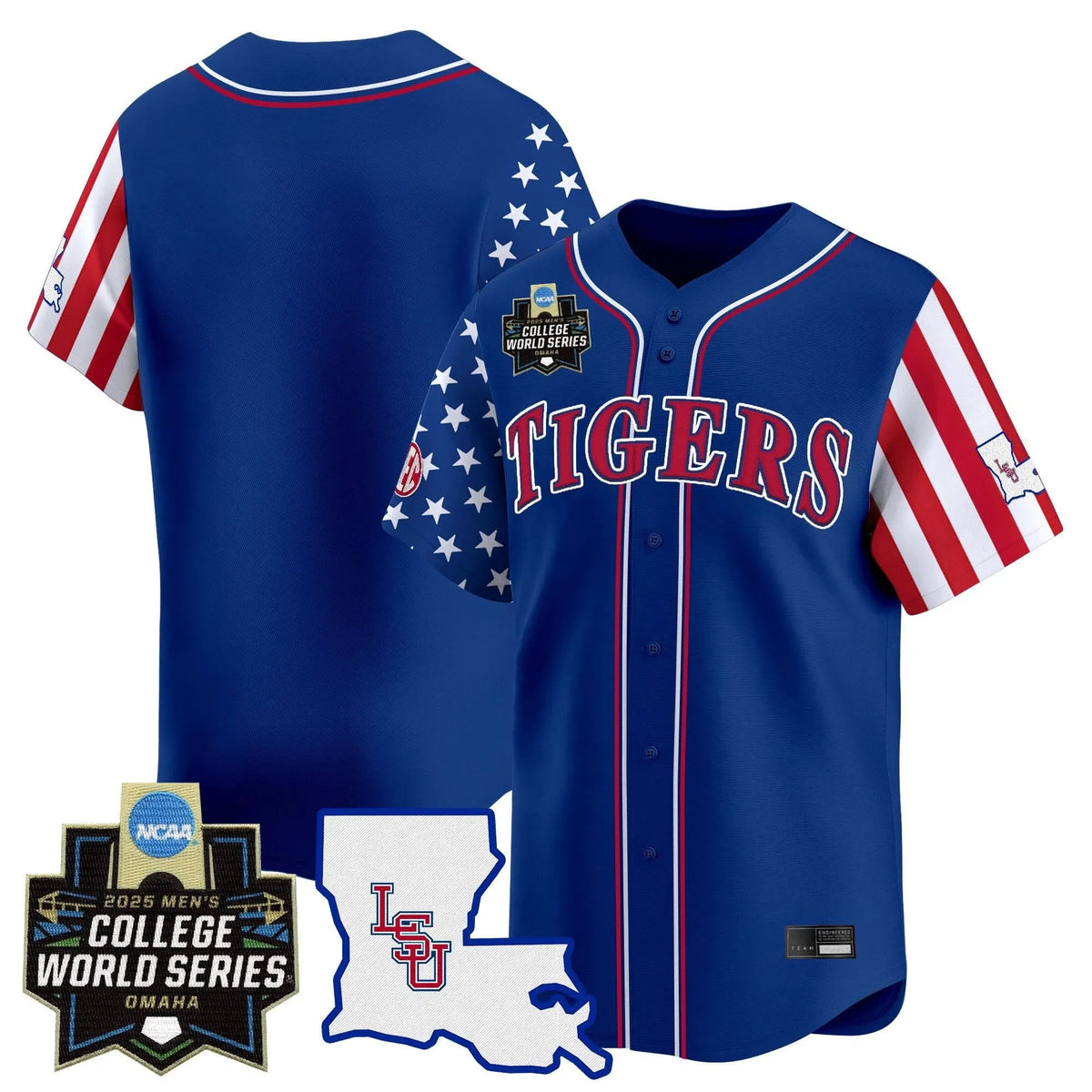 Personalized LSU 2026 Independence Day Vapor Premier Limited Jersey - World Series Patch - Stitched - Royal / Team Stitched