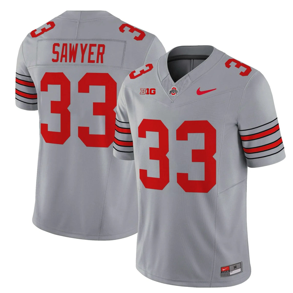 Personalized OSB 'Heritage Stripe' 2026/26 Vapor Limited Jersey - Gray / Jack Sawyer Stitched