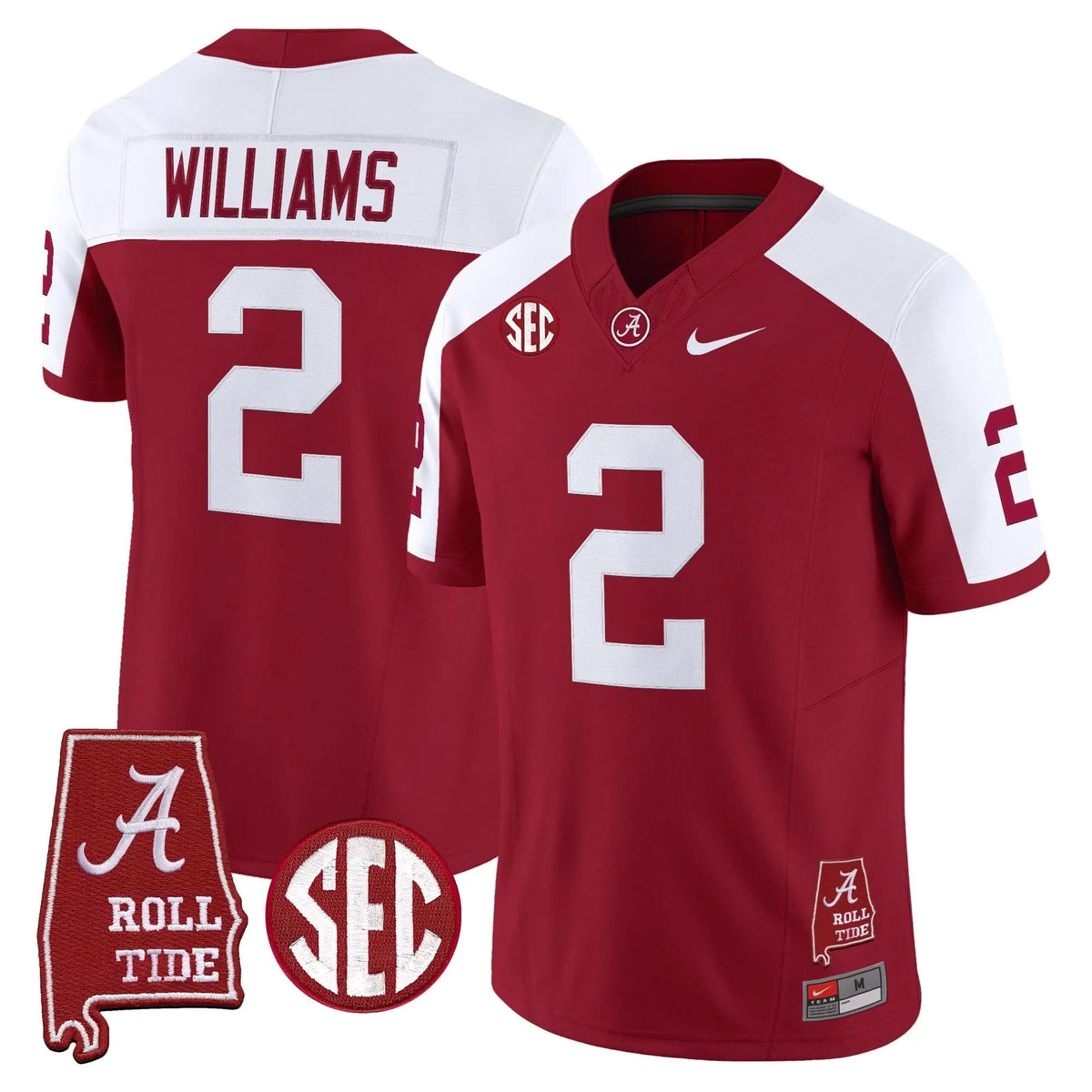 Personalized ACT Throwback Vapor Limited Jersey - Alabama Map - Crimson Alternate / Ryan Williams Stitched