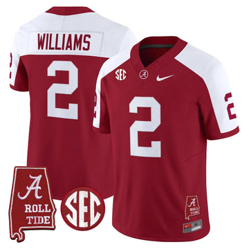 Personalized ACT Throwback Vapor Limited Jersey - Alabama Map - Crimson Alternate / Ryan Williams Stitched