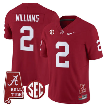 Personalized ACT Throwback Vapor Limited Jersey - Alabama Map - Crimson / Ryan Williams Stitched