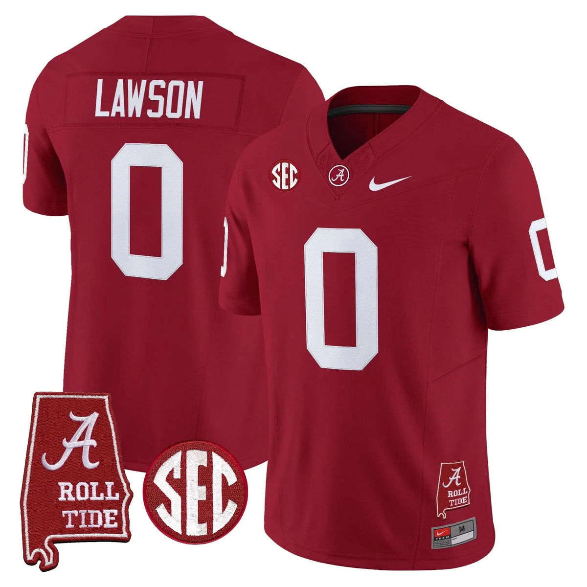 Personalized ACT Throwback Vapor Limited Jersey - Alabama Map - Crimson / Deontae Lawson Stitched