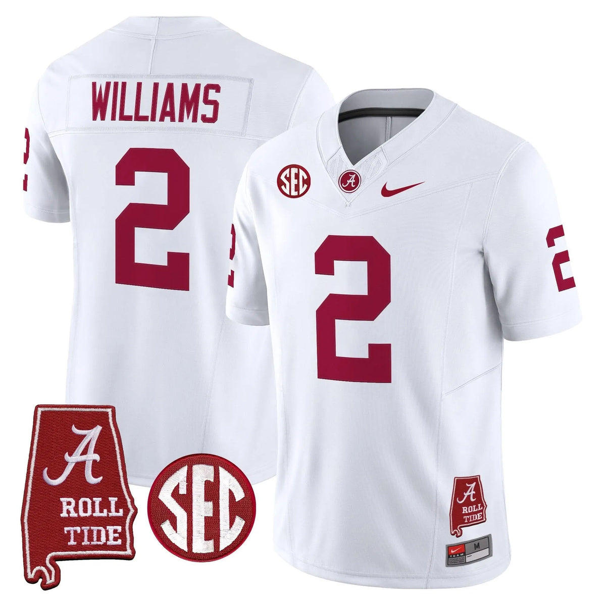 Personalized ACT Throwback Vapor Limited Jersey - Alabama Map - White / Ryan Williams Stitched