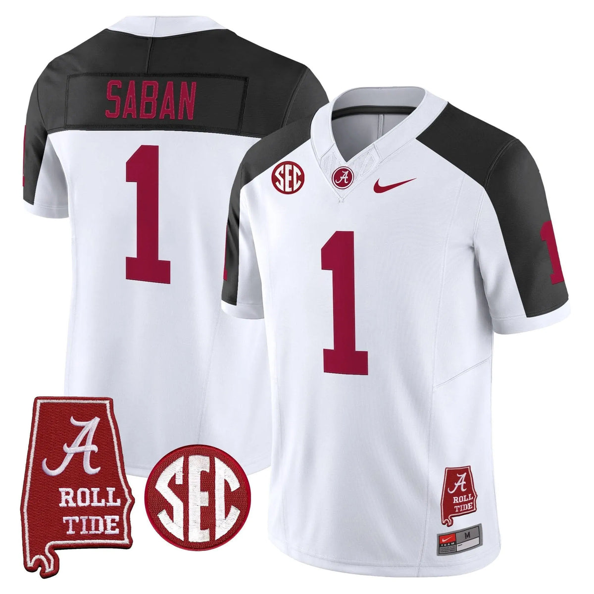 Personalized ACT Throwback Vapor Limited Jersey - Alabama Map - Inverted / Nick Saban Stitched