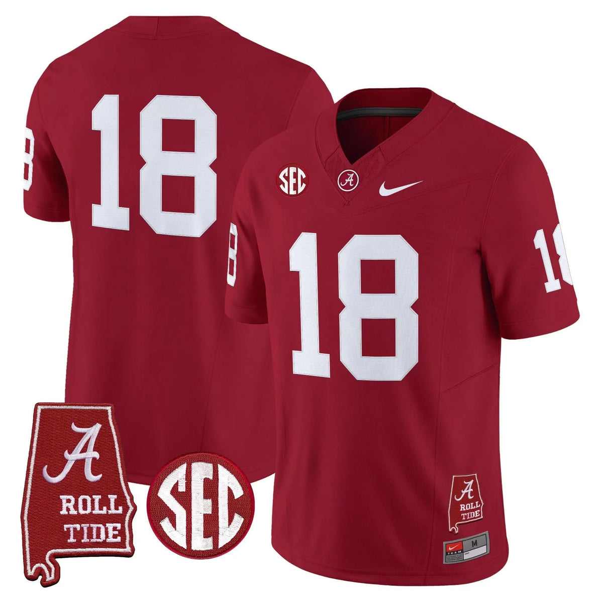 Personalized ACT Throwback Vapor Limited Jersey - Alabama Map - Crimson / #18 Crimson Stitched
