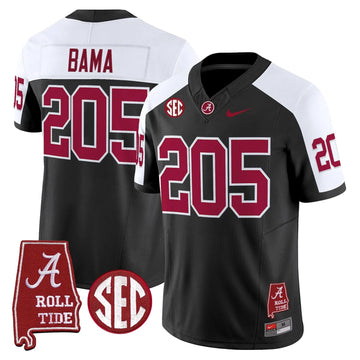 Personalized ACT Throwback Vapor Limited Jersey - Alabama Map - Black Alternate / Bama 205 Stitched