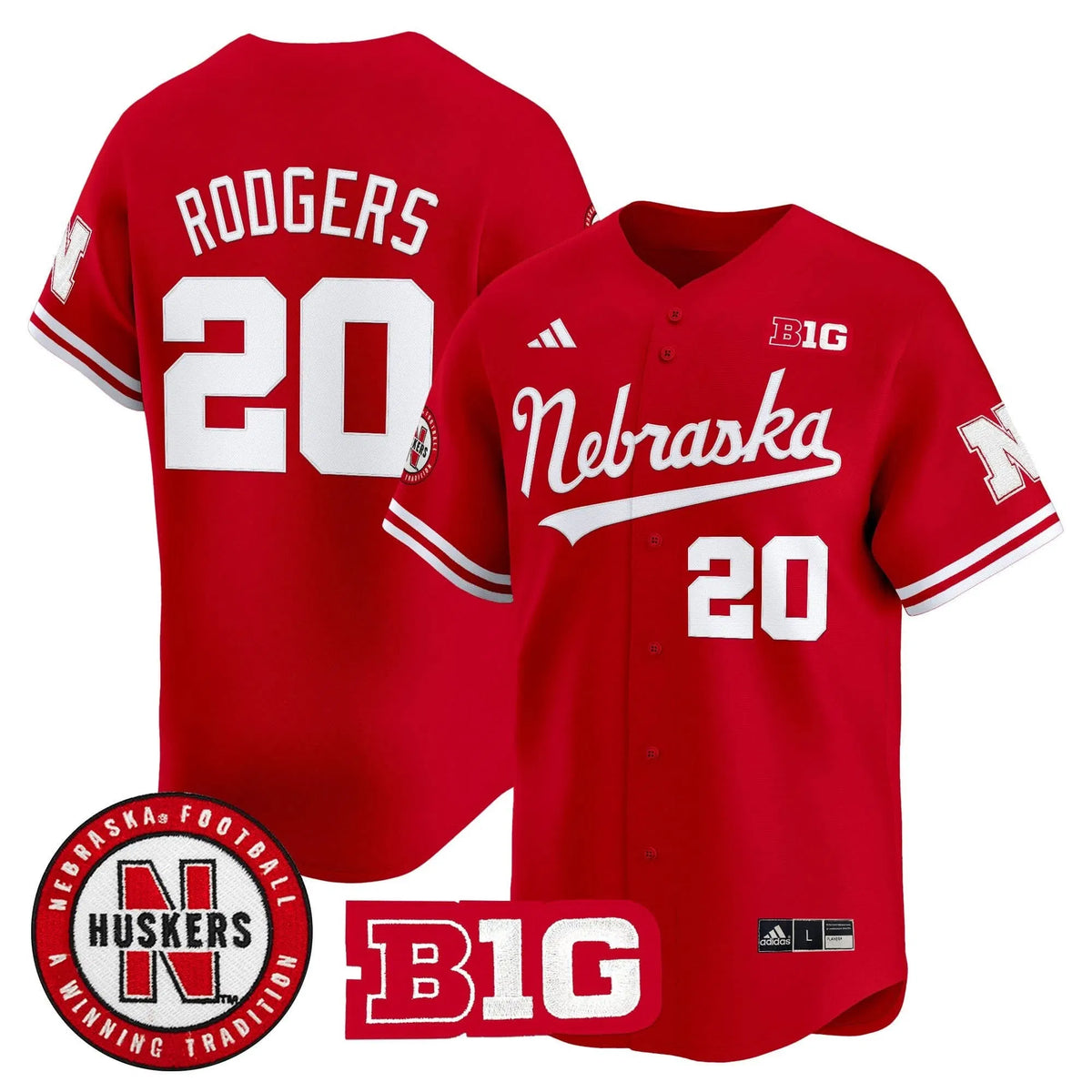 Personalized NC 2026 Vapor Baseball Jersey - Stitched - Scarlet / Johnny Rodgers Stitched