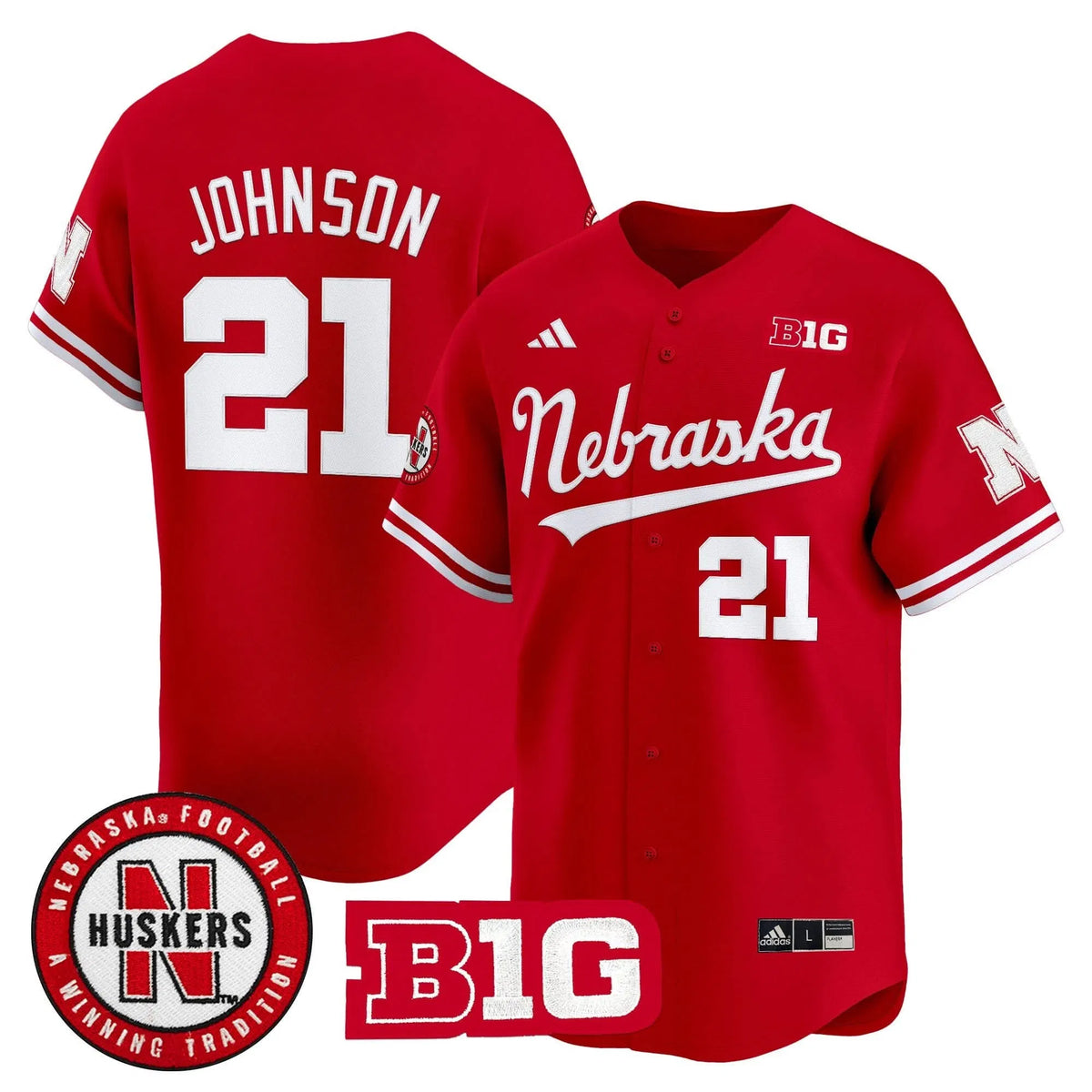 Personalized NC 2026 Vapor Baseball Jersey - Stitched - Scarlet / Emmett Johnson Stitched