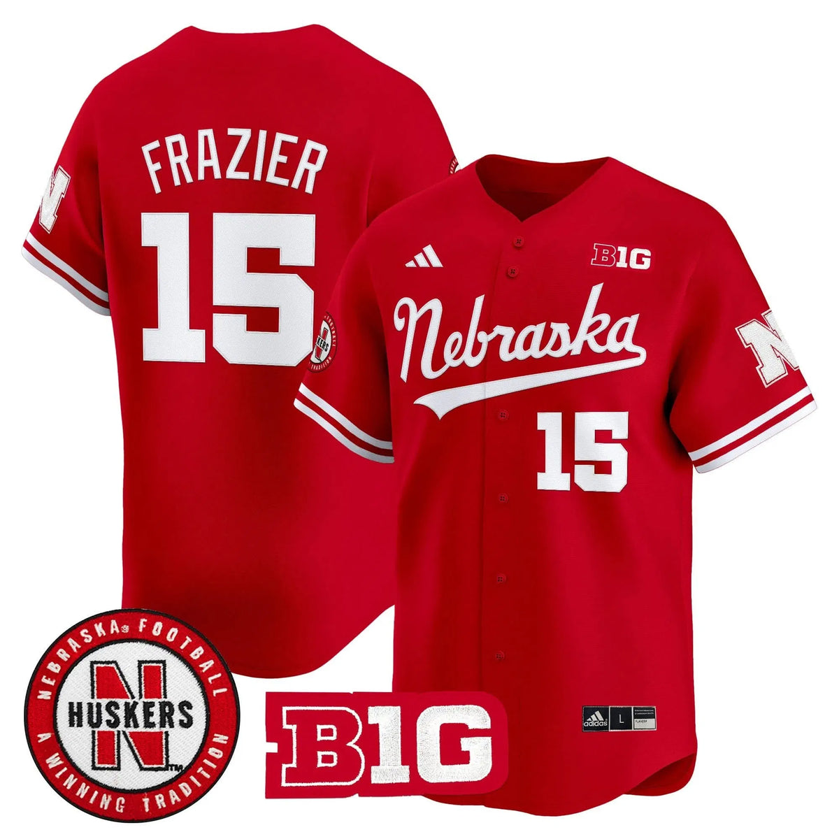 Personalized NC 2026 Vapor Baseball Jersey - Stitched - Scarlet / Tommie Frazier Stitched