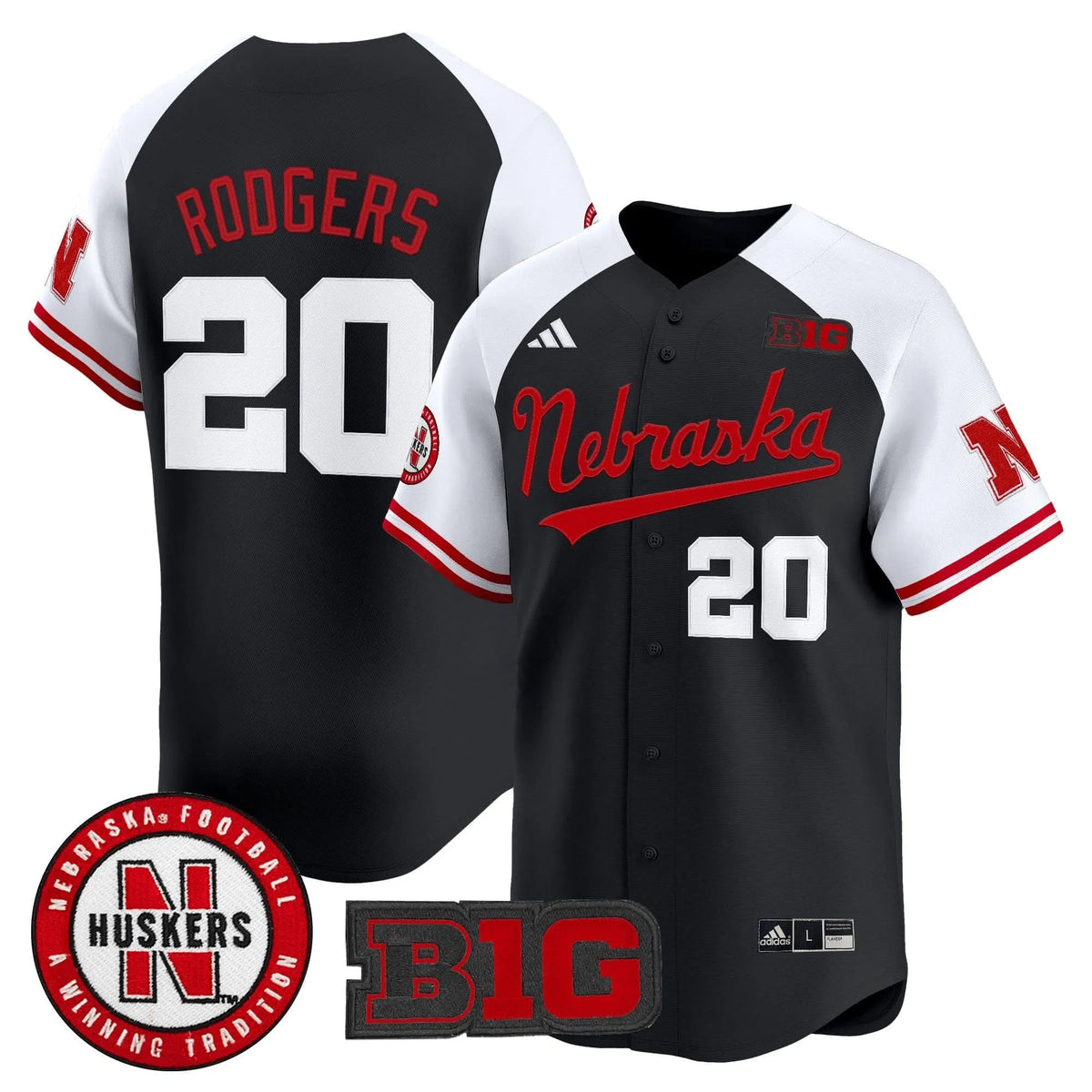Personalized NC 2026 Vapor Baseball Jersey - Stitched - Black Alternate / Johnny Rodgers Stitched