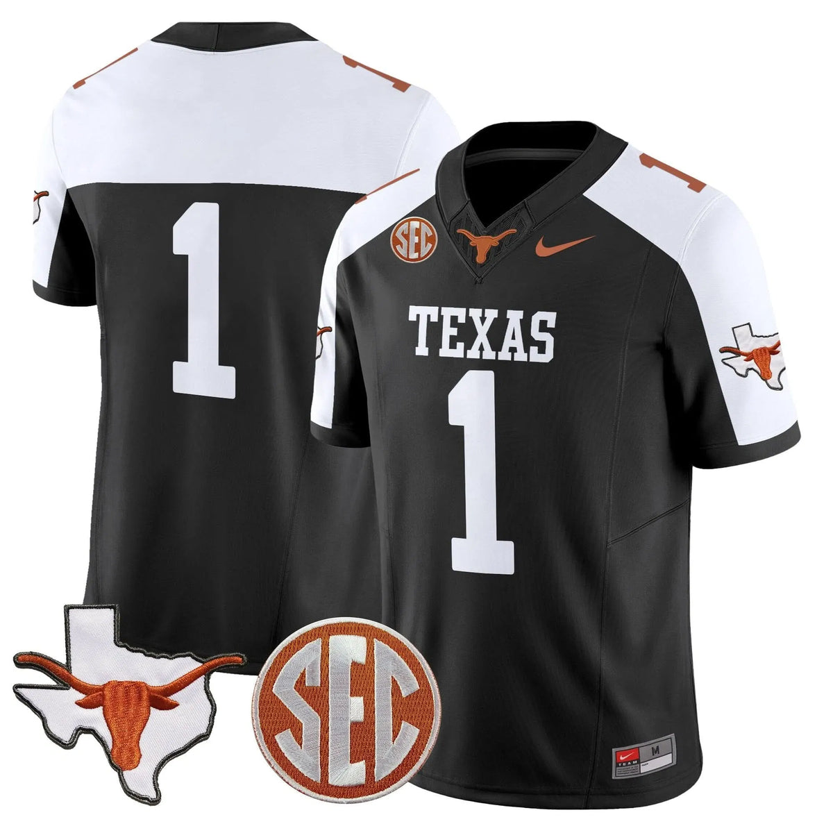 Personalized TL 2026 State Map & SEC Patch Vapor Limited Jersey - Black Alternate / #1 Team Stitched
