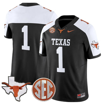 Personalized TL 2026 State Map & SEC Patch Vapor Limited Jersey - Black Alternate / #1 Team Stitched