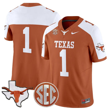Personalized TL 2026 State Map & SEC Patch Vapor Limited Jersey - Orange Alternate / #1 Team Stitched