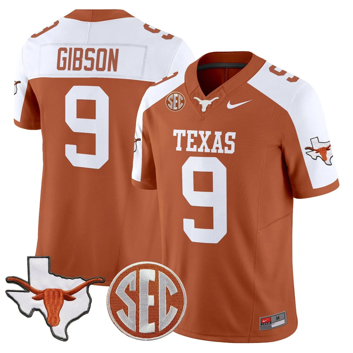 Personalized TL 2026 State Map & SEC Patch Vapor Limited Jersey - Orange Alternate / Jerrick Gibson Stitched