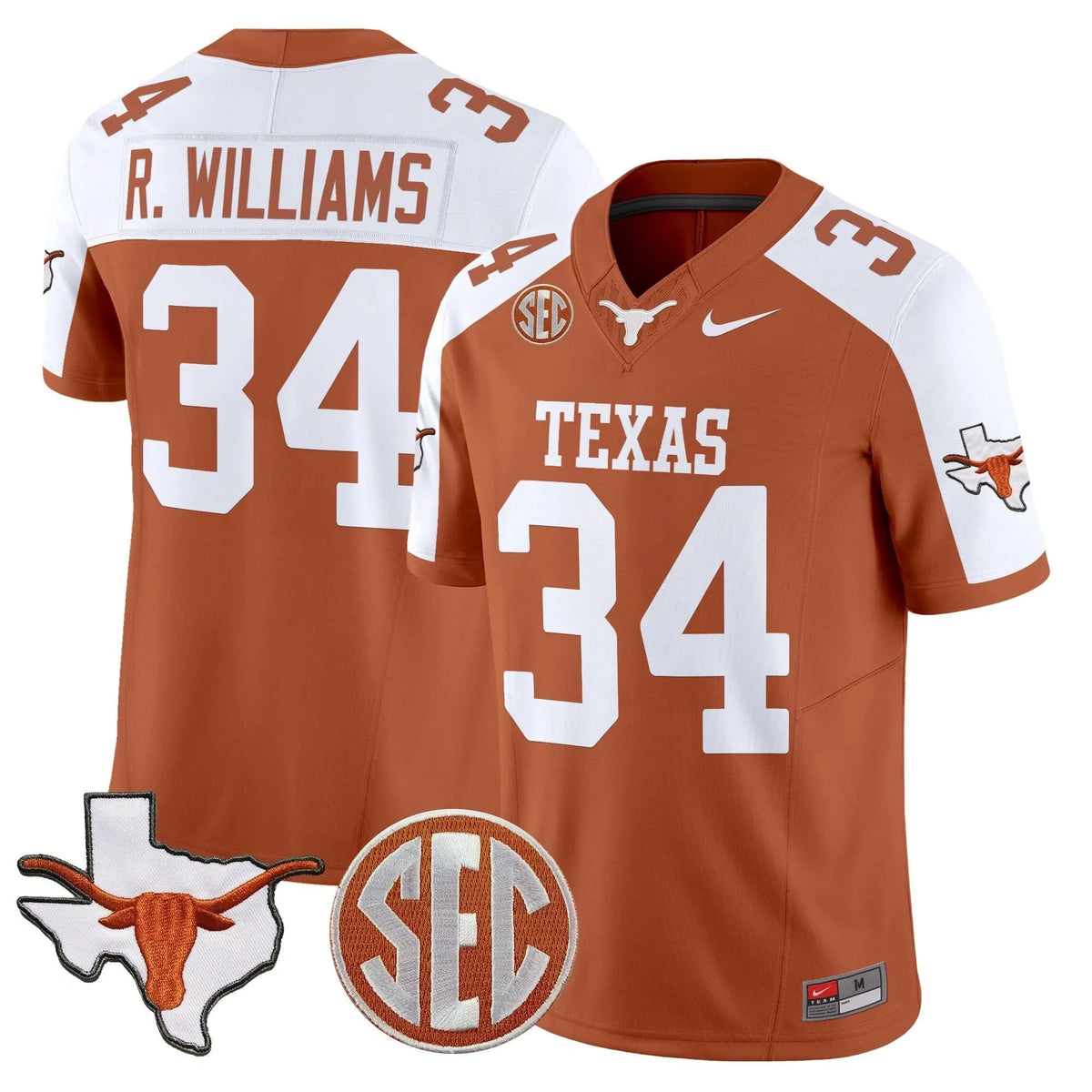 Personalized TL 2026 State Map & SEC Patch Vapor Limited Jersey - Orange Alternate / Ricky Williams Stitched