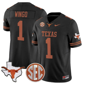 Personalized TL 2026 State Map & SEC Patch Vapor Limited Jersey - Black / Ryan Wingo Stitched