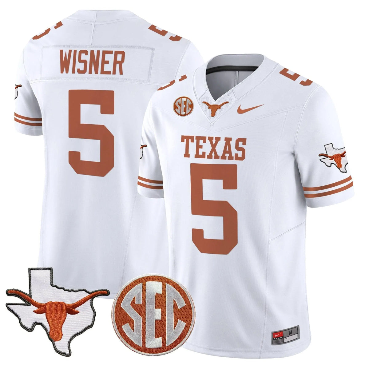 Personalized TL 2026 State Map & SEC Patch Vapor Limited Jersey - White / Quintrevion Wisner Stitched