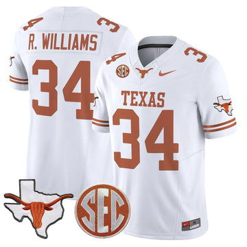 Personalized TL 2026 State Map & SEC Patch Vapor Limited Jersey - White / Ricky Williams Stitched